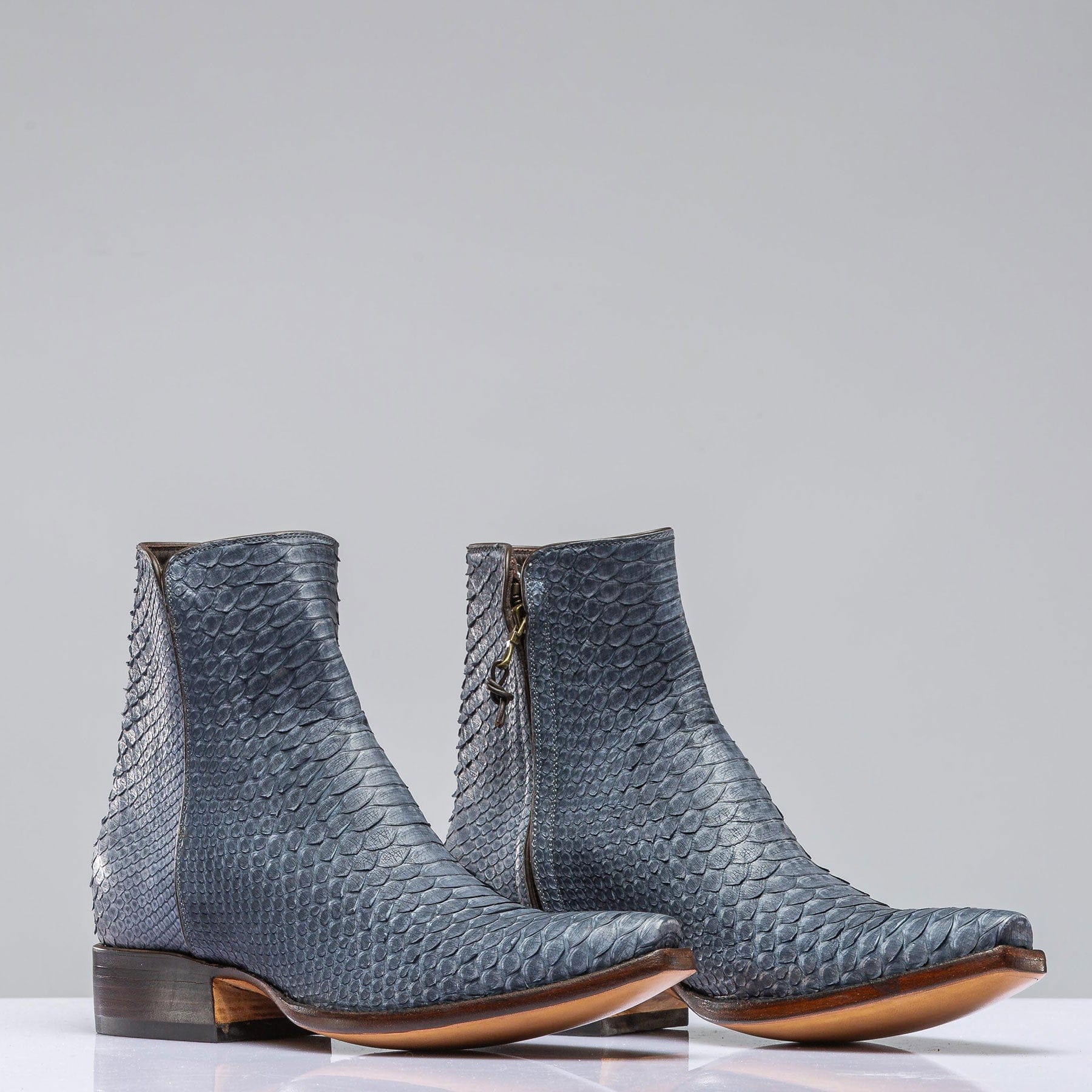 Stallion Boots Python 1 Piece Zorro In Blue Denim | Axel's of Vail