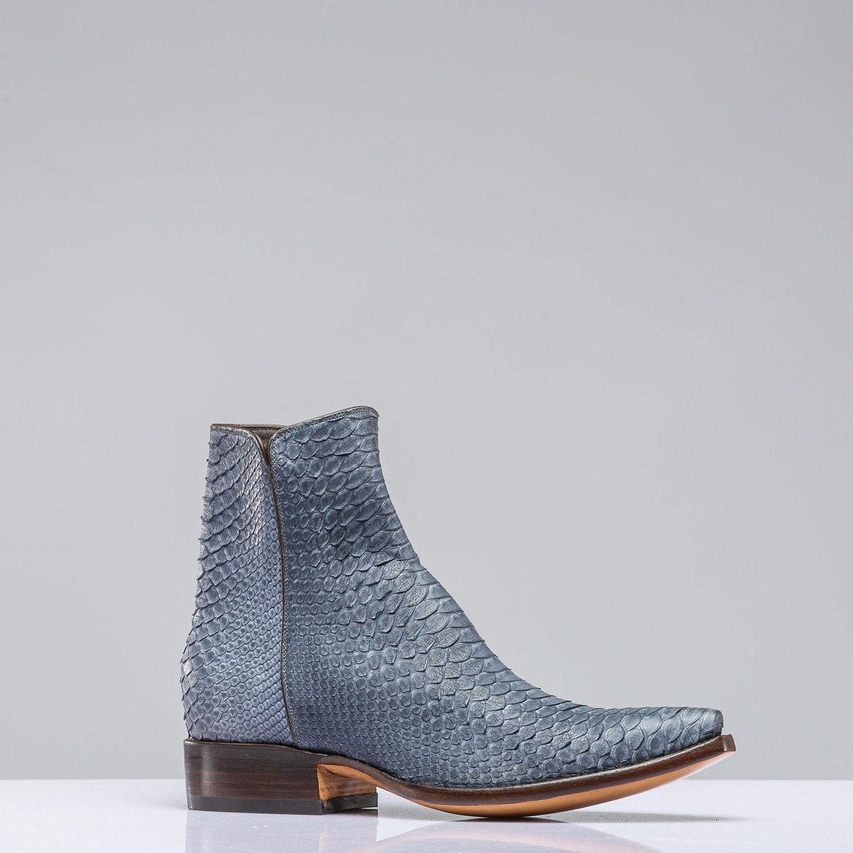 Stallion Boots Python 1 Piece Zorro In Blue Denim – AXEL'S