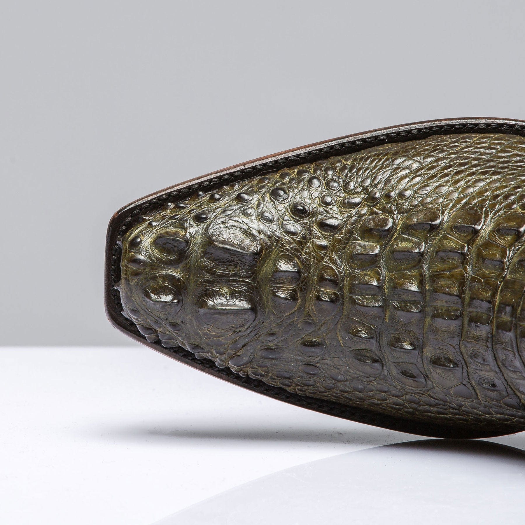 Seamless Horned Back Croc Zorro In Olive - AXEL'S