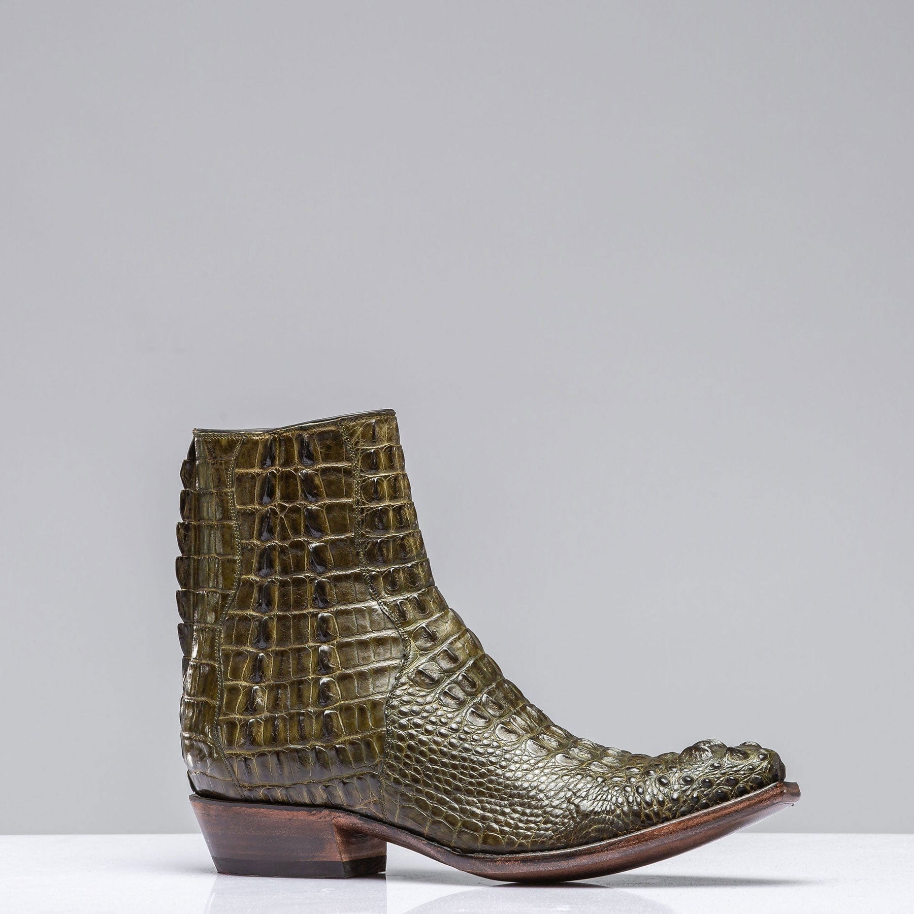 Seamless Horned Back Croc Zorro In Olive - AXEL'S