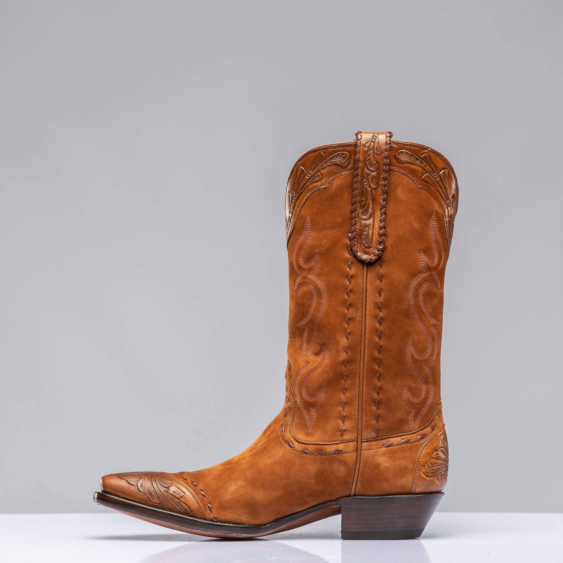 Stallion Boots Suede Boot with Tooling III | Axel's of Vail