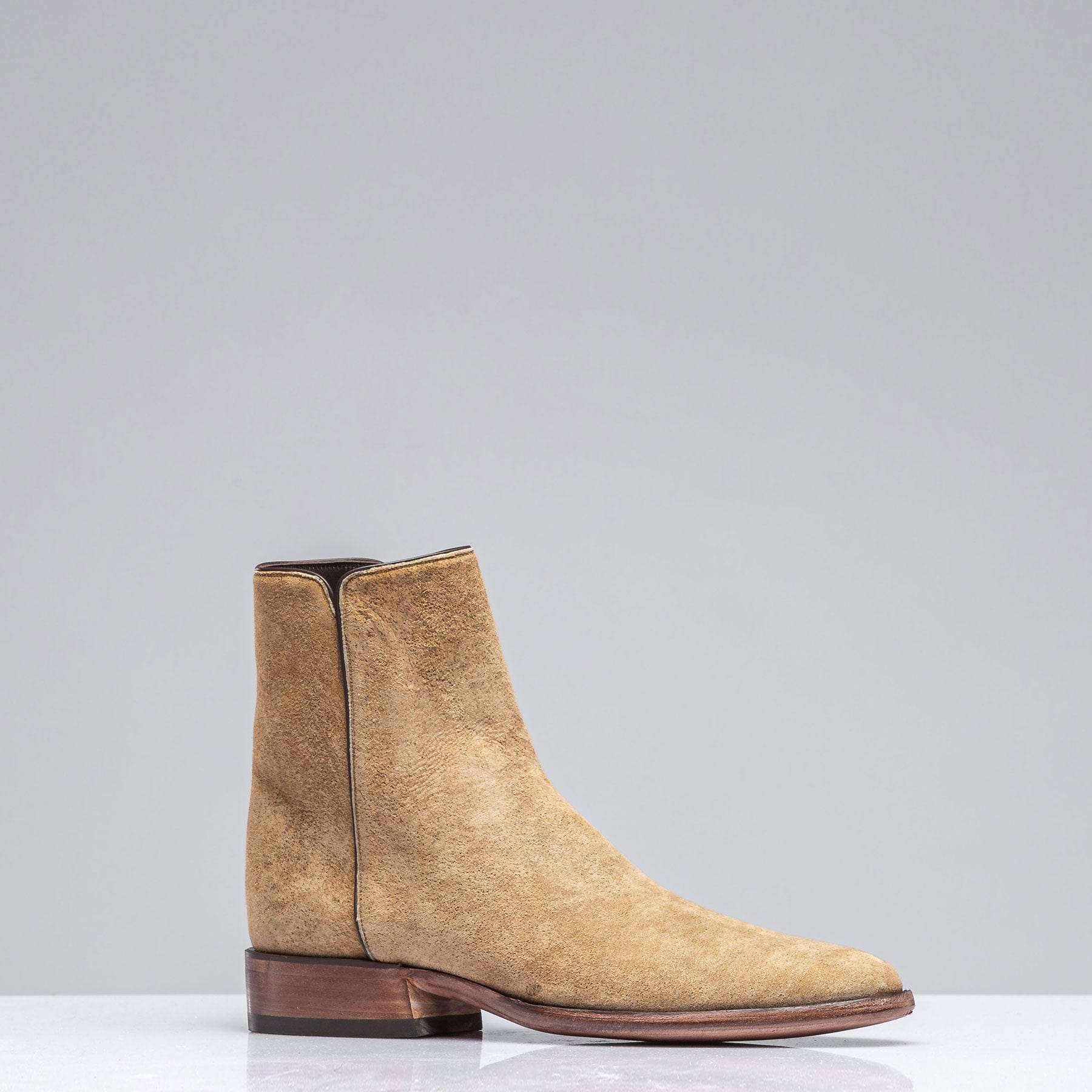 Stallion Boots Ashland Vintage Tan Suede Round Toe Zorro | Axel's