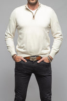 Stile Latino Alvera Cashmere Quarter Zip In Cream Mens - Sweaters