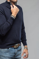 Stile Latino Alvera Quarter Zip In Navy Mens - Sweaters