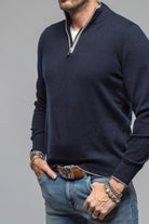 Stile Latino Alvera Quarter Zip In Navy Mens - Sweaters