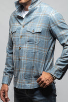 Descript Wool Western Overshirt In Blue - AXEL'S