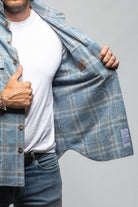 Descript Wool Western Overshirt In Blue - AXEL'S