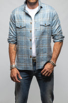 Descript Wool Western Overshirt In Blue - AXEL'S