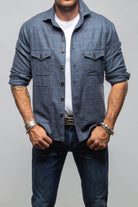Descript Wool Western Overshirt In Dark Blue - AXEL'S
