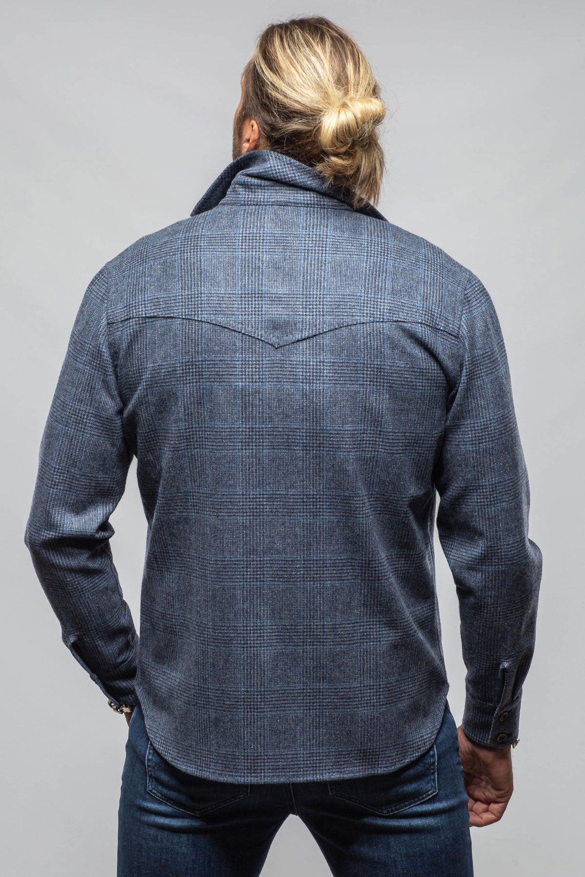 Descript Wool Western Overshirt In Dark Blue - AXEL'S
