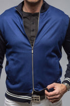 Stile Latino Entoto Cashmere Baseball Jacket In Navy Mens - Sweaters