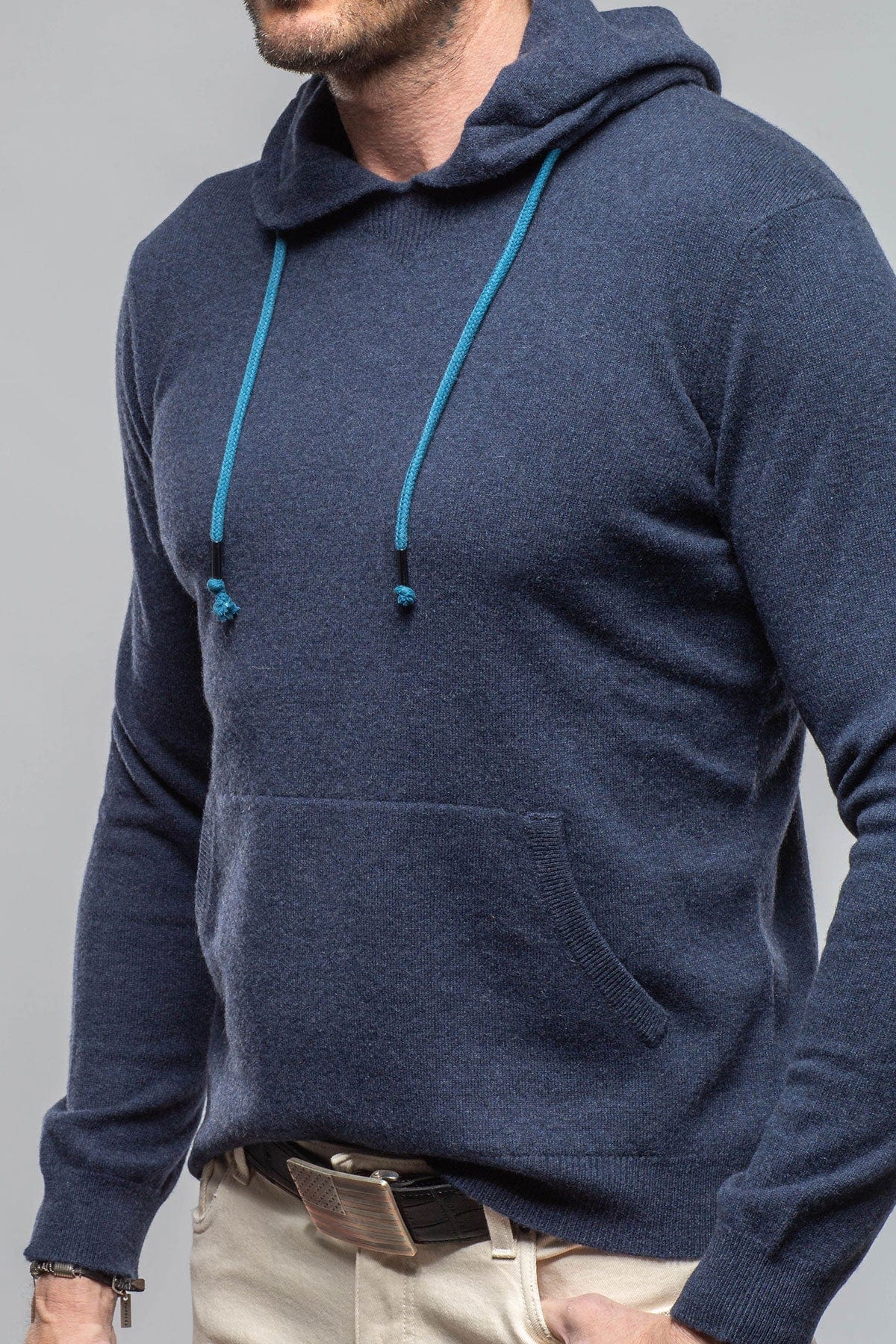 Stile Latino Florio II Cashmere Hoodie In Blue | Mens - Sweaters