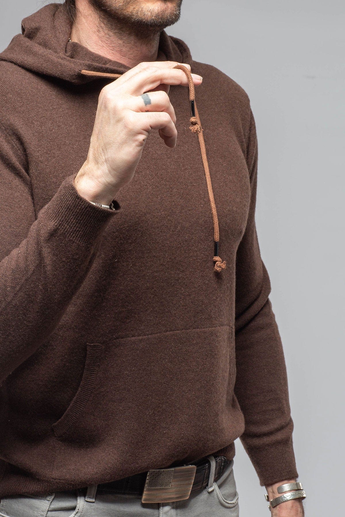 Florio II Cashmere Hoodie In Chocolate - AXEL'S