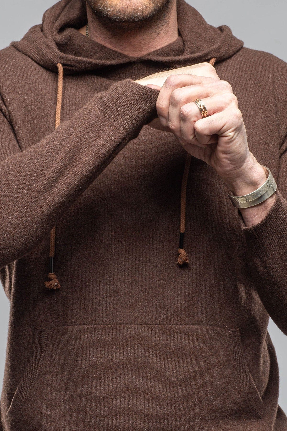 Stile Latino Florio II Cashmere Hoodie In Chocolate | Mens - Sweaters