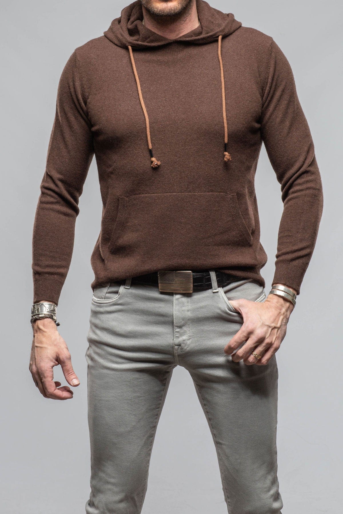 Florio II Cashmere Hoodie In Chocolate - AXEL'S