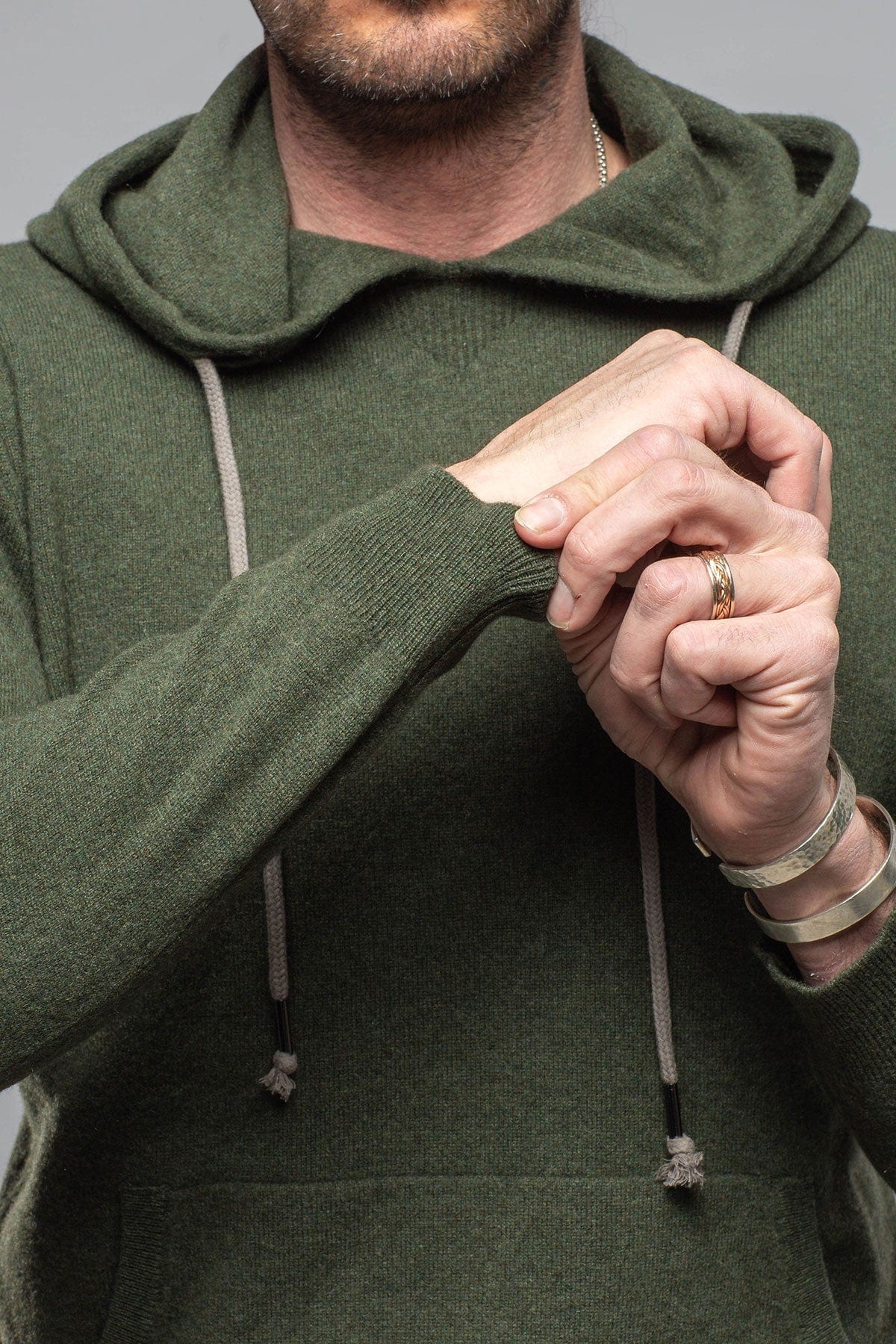 Florio II Cashmere Hoodie In Forest Green - AXEL'S