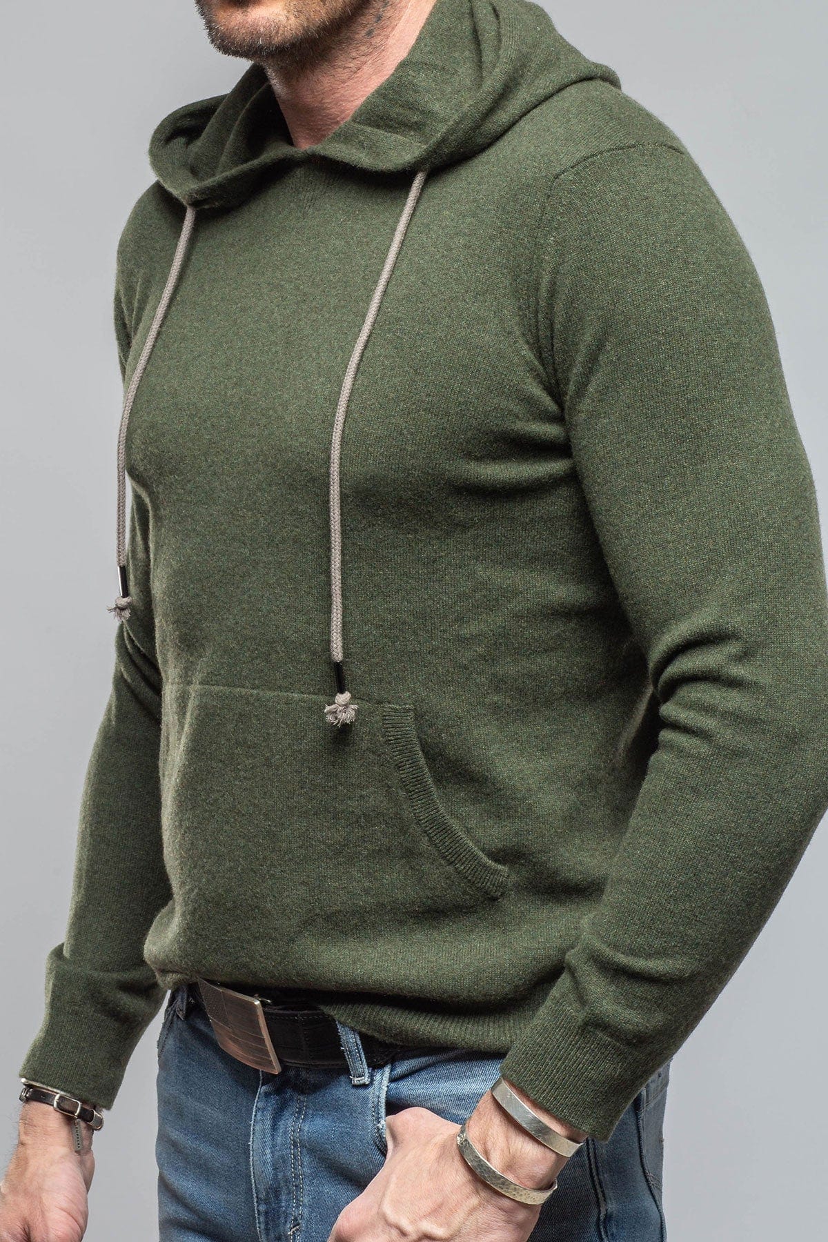 Stile Latino Florio II Cashmere Hoodie In Forest Green | Mens - Sweaters