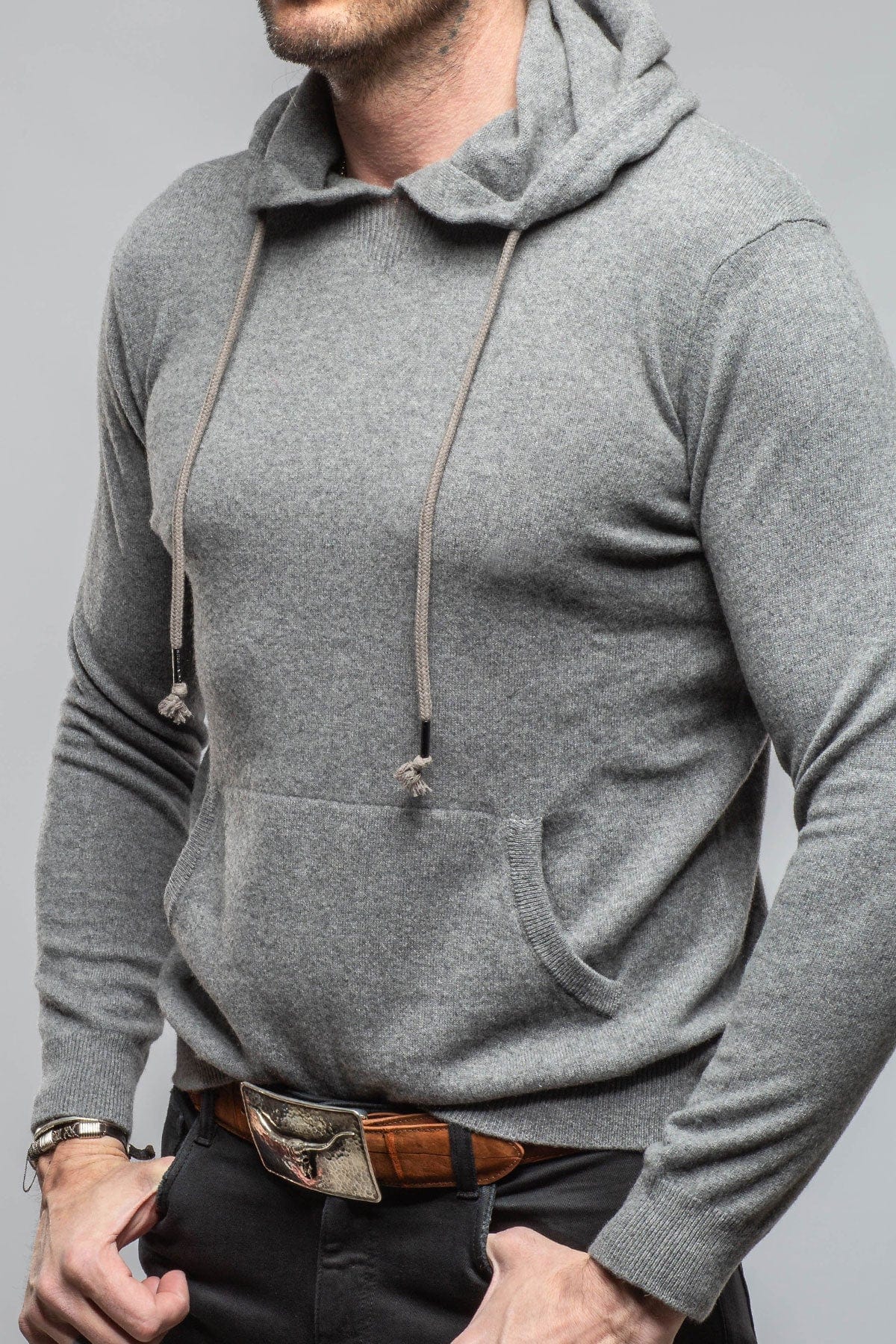 Stile Latino Florio II Cashmere Hoodie In Grey | Mens - Sweaters