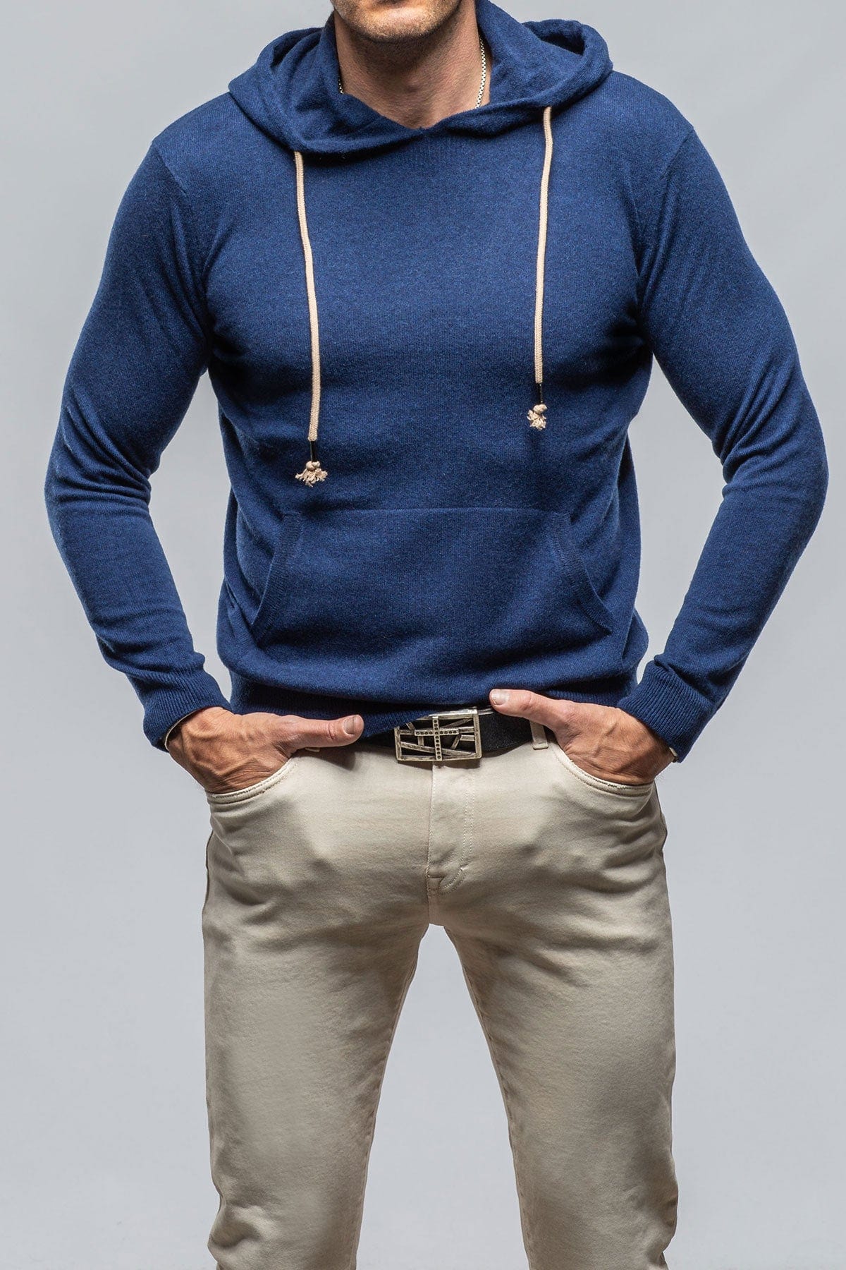 Florio II Cashmere Hoodie In Navy - AXEL'S