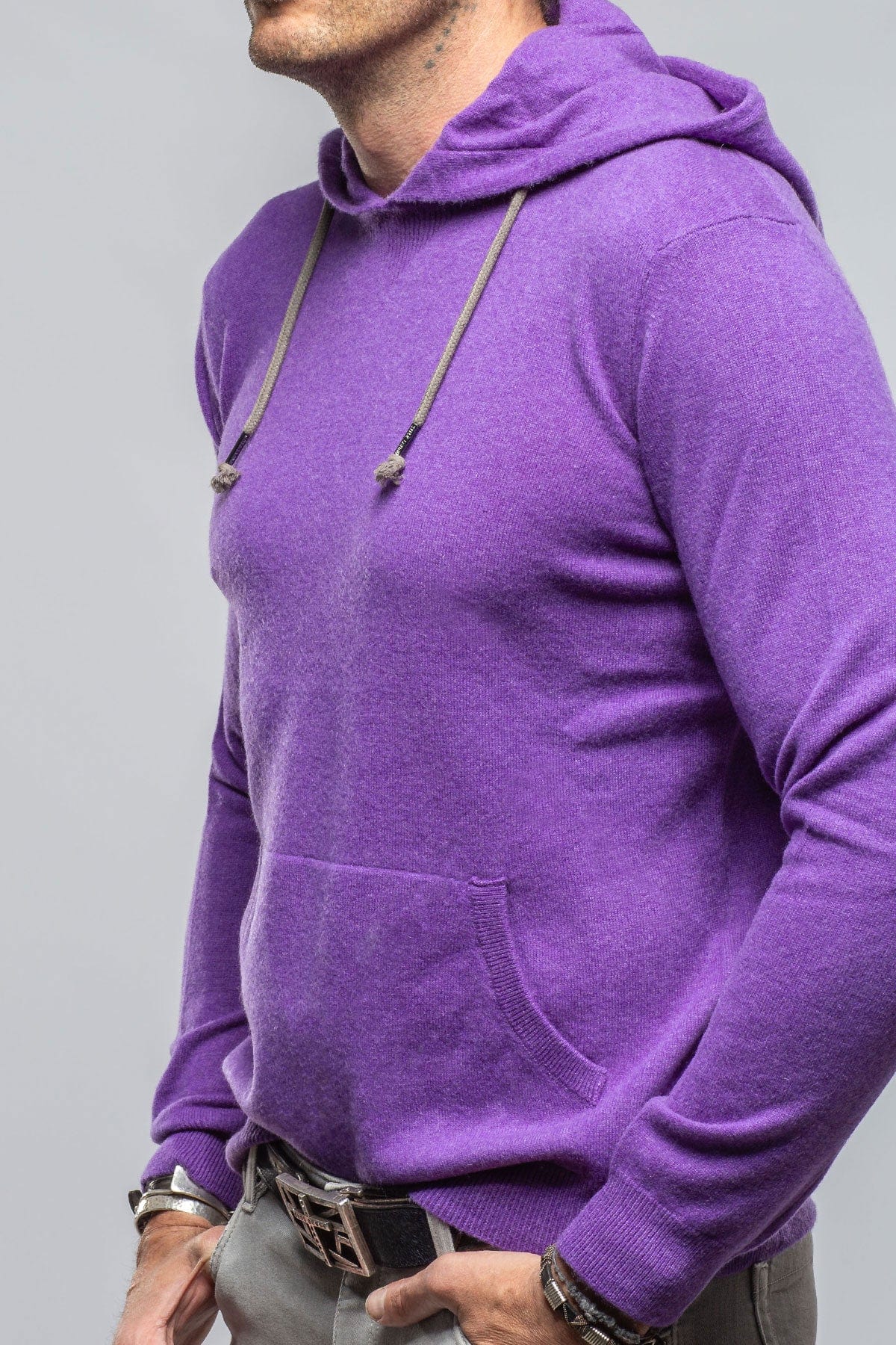 Florio II Cashmere Hoodie In Purple - AXEL'S