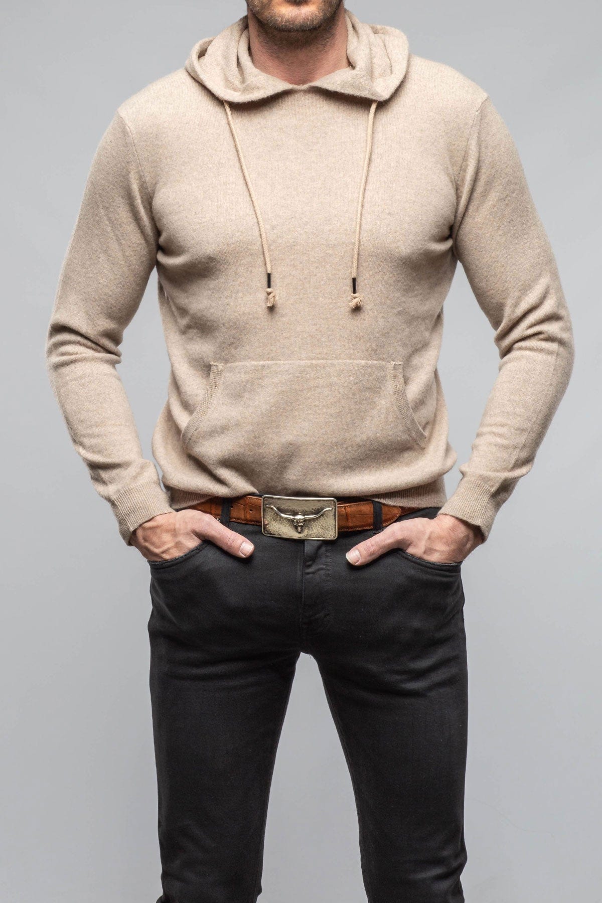 Stile Latino Florio II Cashmere Hoodie In Tan | Mens - Sweaters