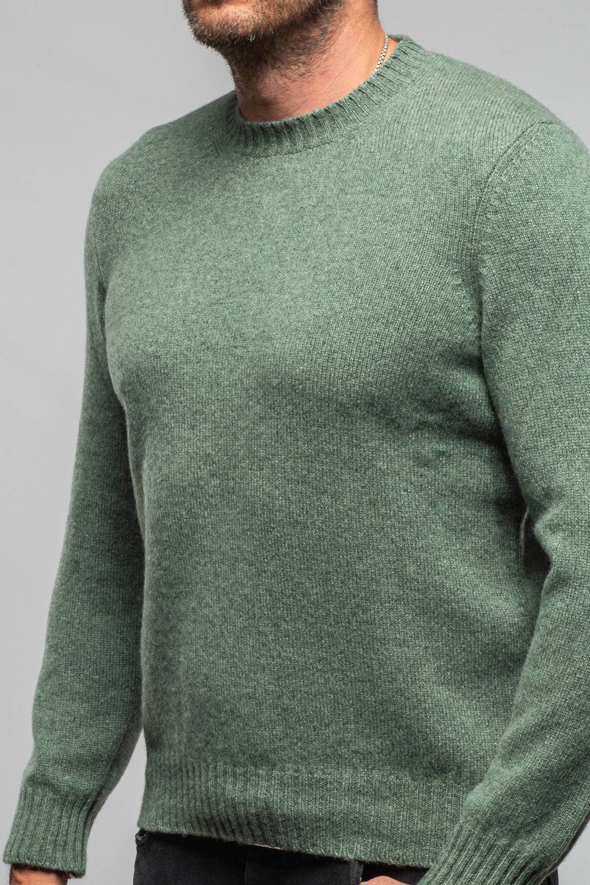 Stile Latino Rogan Crew Sweater In Green Mens - Sweaters