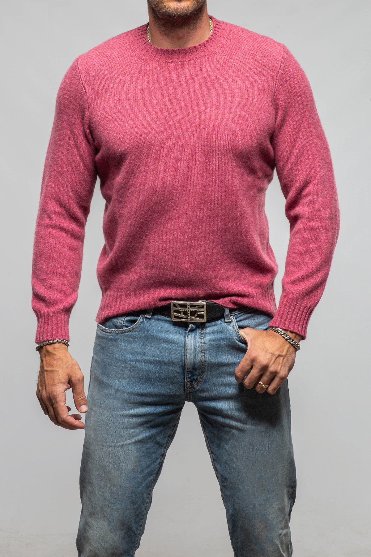 Stile Latino Rogan Crew Sweater In Red Mens - Sweaters