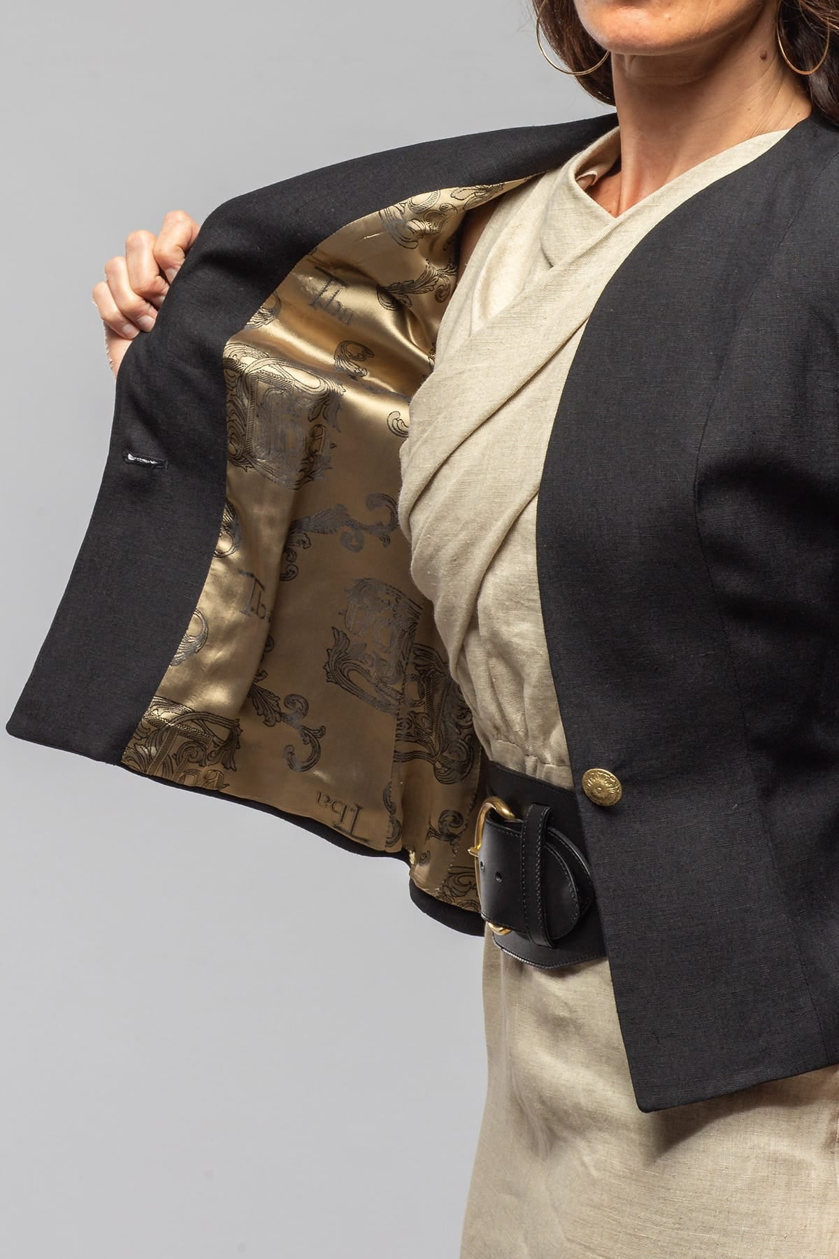 T.ba Annalisa Linen Jacket In Black | Ladies - Tailored