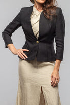 Annalisa Linen Jacket In Black - AXEL'S