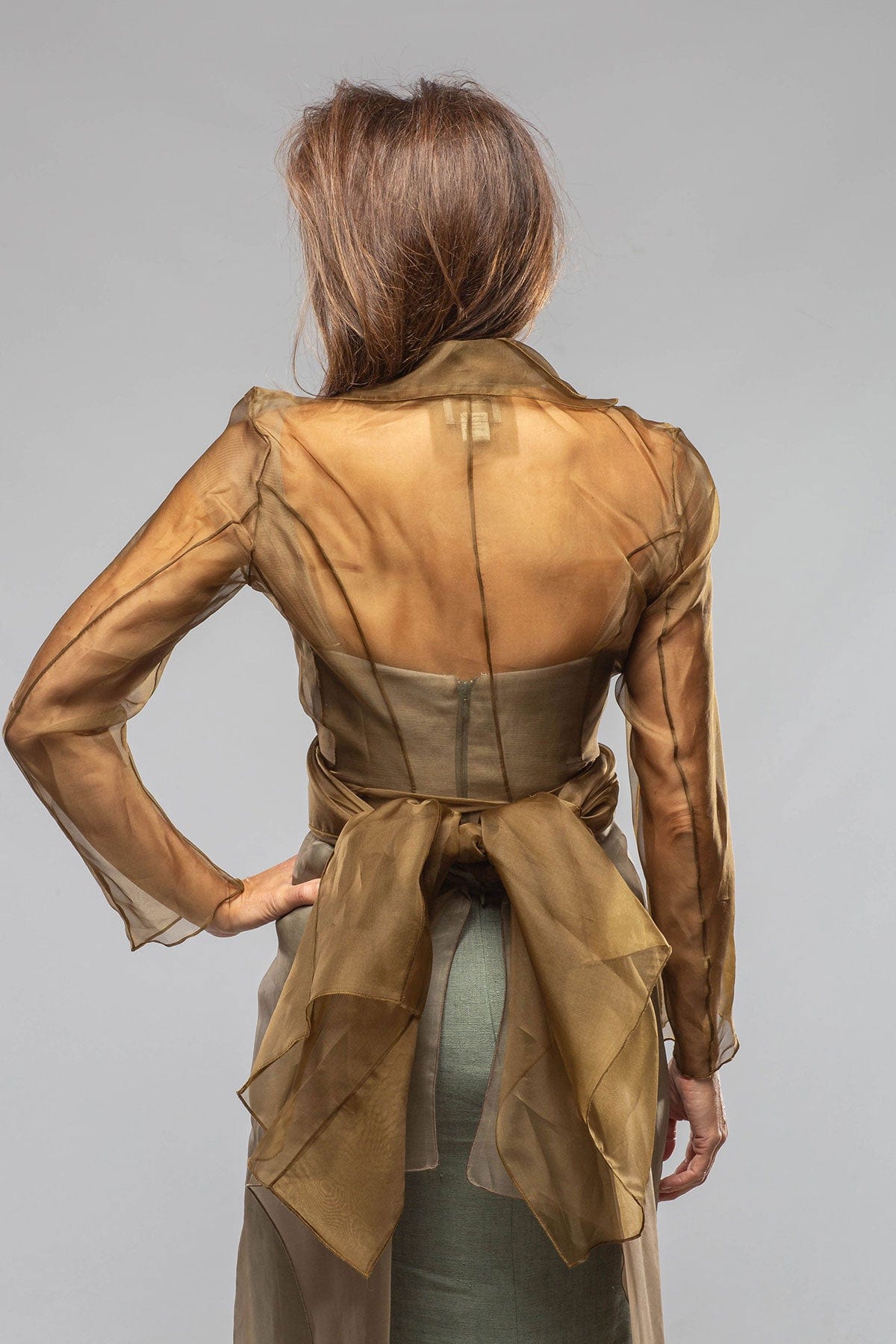 Brisa Long Organza Wrap In Toffee - AXEL'S