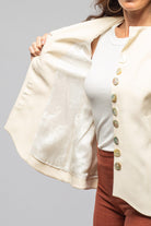 Cipriani Cupro Jacket In Ivory - AXEL'S