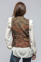 English Strap Vest In Black Paisley Jacquard - AXEL'S