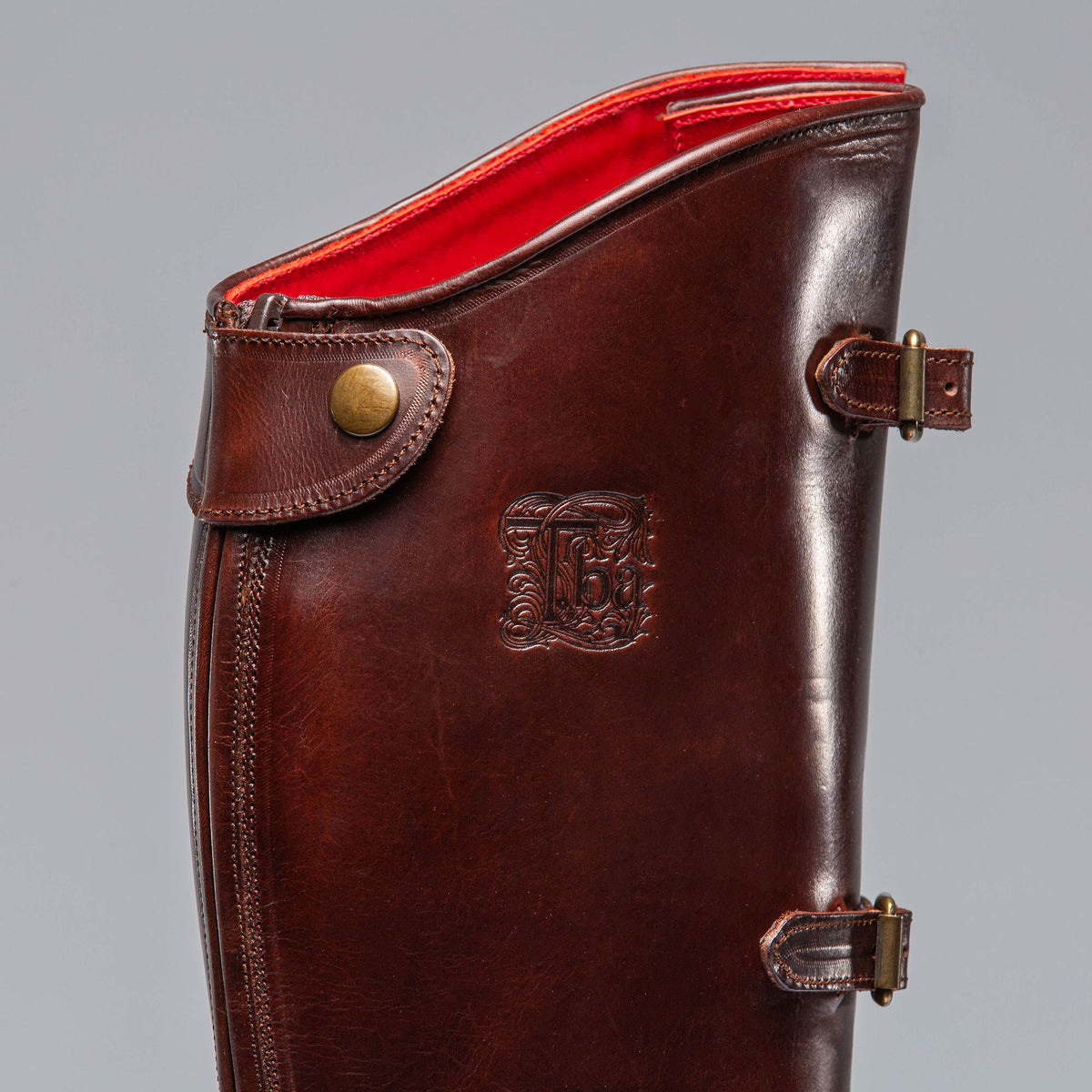 Equestrian Strap Boots In Oiled Brown Leather - AXEL'S