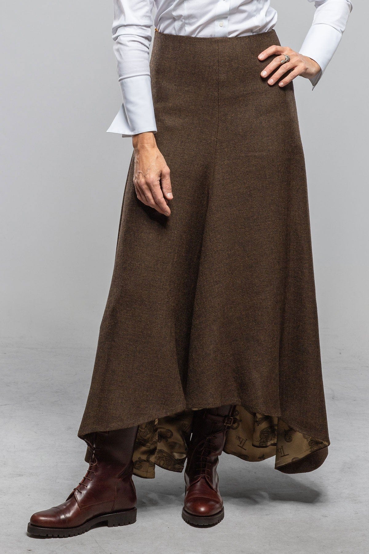 T.ba Fiona Tweed Skirt In Brown/Black Melange Ladies - Skirts