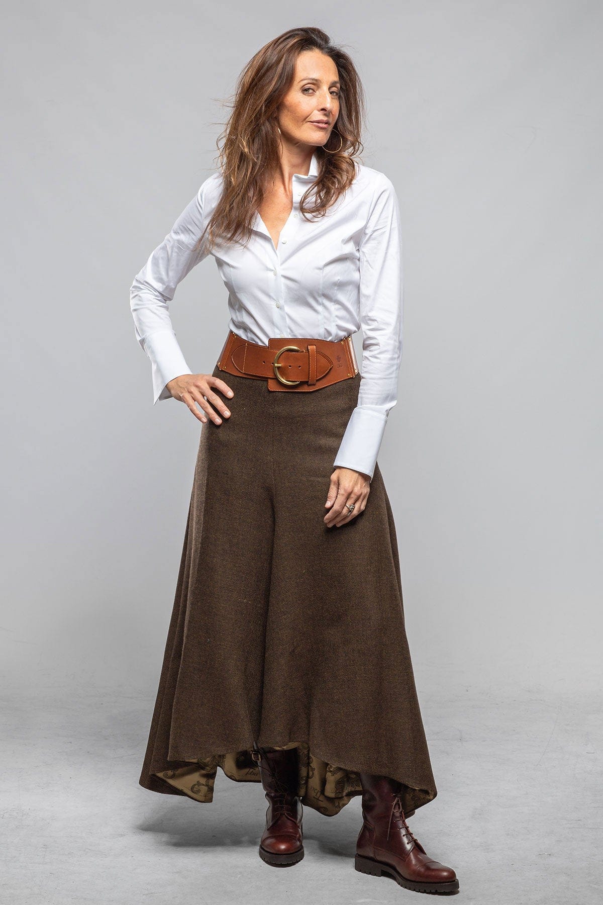 T.ba Fiona Tweed Skirt In Brown/Black Melange Ladies - Skirts