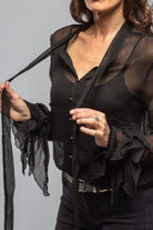 T.ba Freya Chiffon Blouse In Black Ladies - Blouses