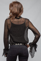 T.ba Freya Chiffon Blouse In Black Ladies - Blouses