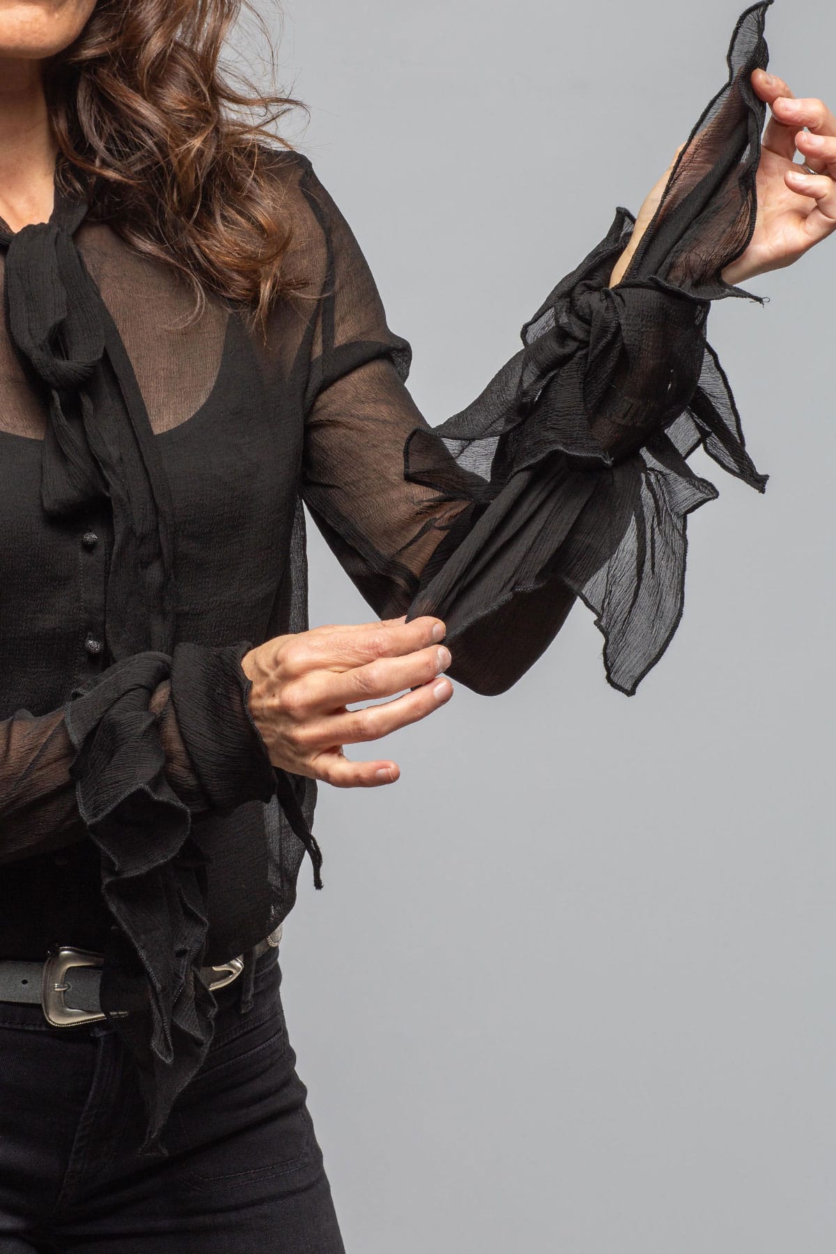 T.ba Freya Chiffon Blouse In Black Ladies - Blouses