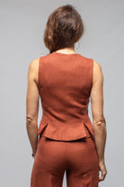 Georgina Linen Vest In Brick - AXEL'S
