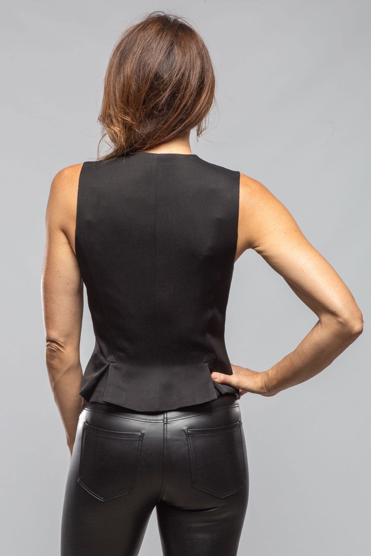 T.ba Georgina Sharkskin Vest In Black Ladies - Blouses