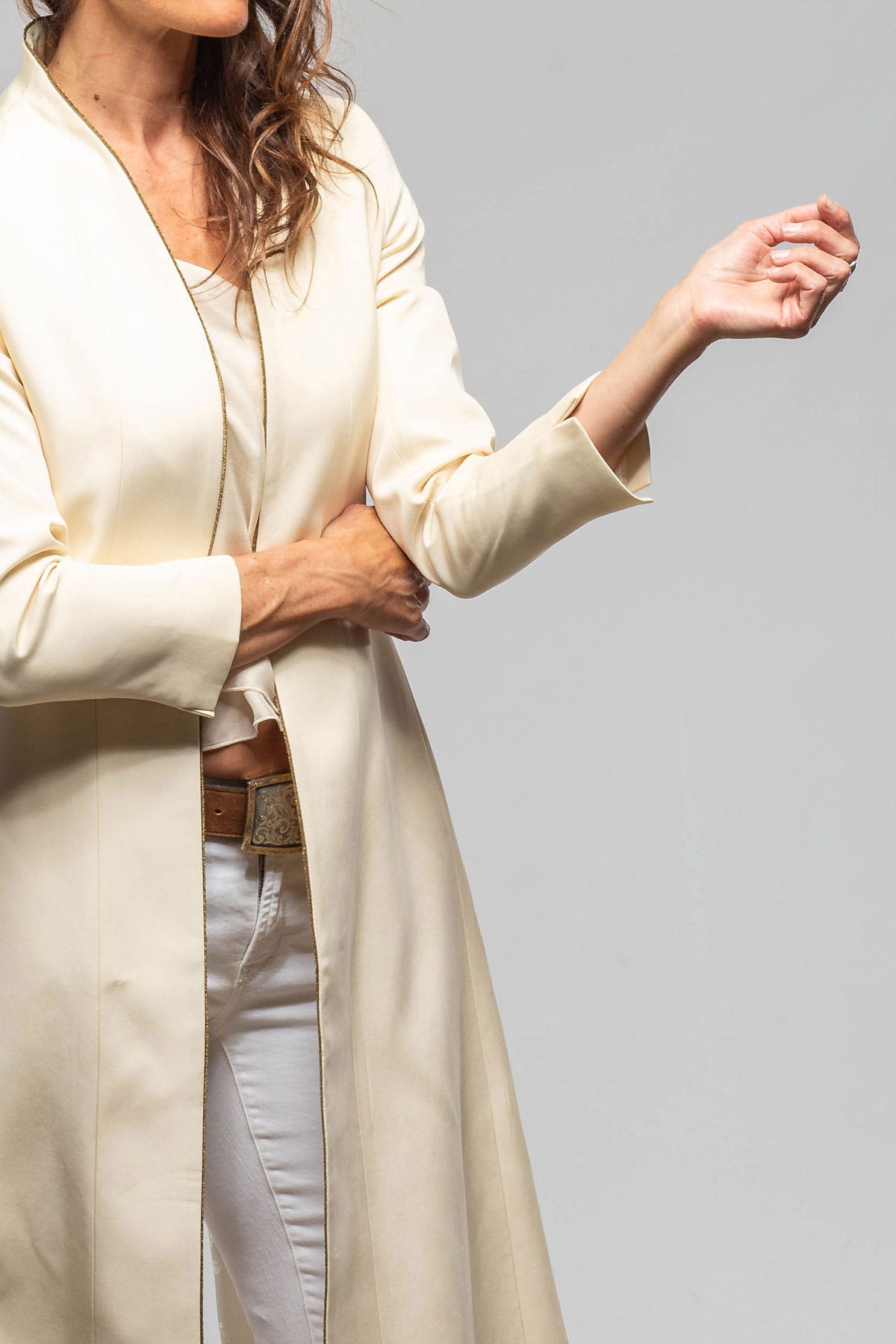 T.ba | Ginebra Cupro Long Coat In Ivory | Axel's of Vail
