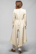 Ginebra Cupro Long Coat In Ivory - AXEL'S