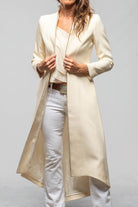 Ginebra Cupro Long Coat In Ivory - AXEL'S