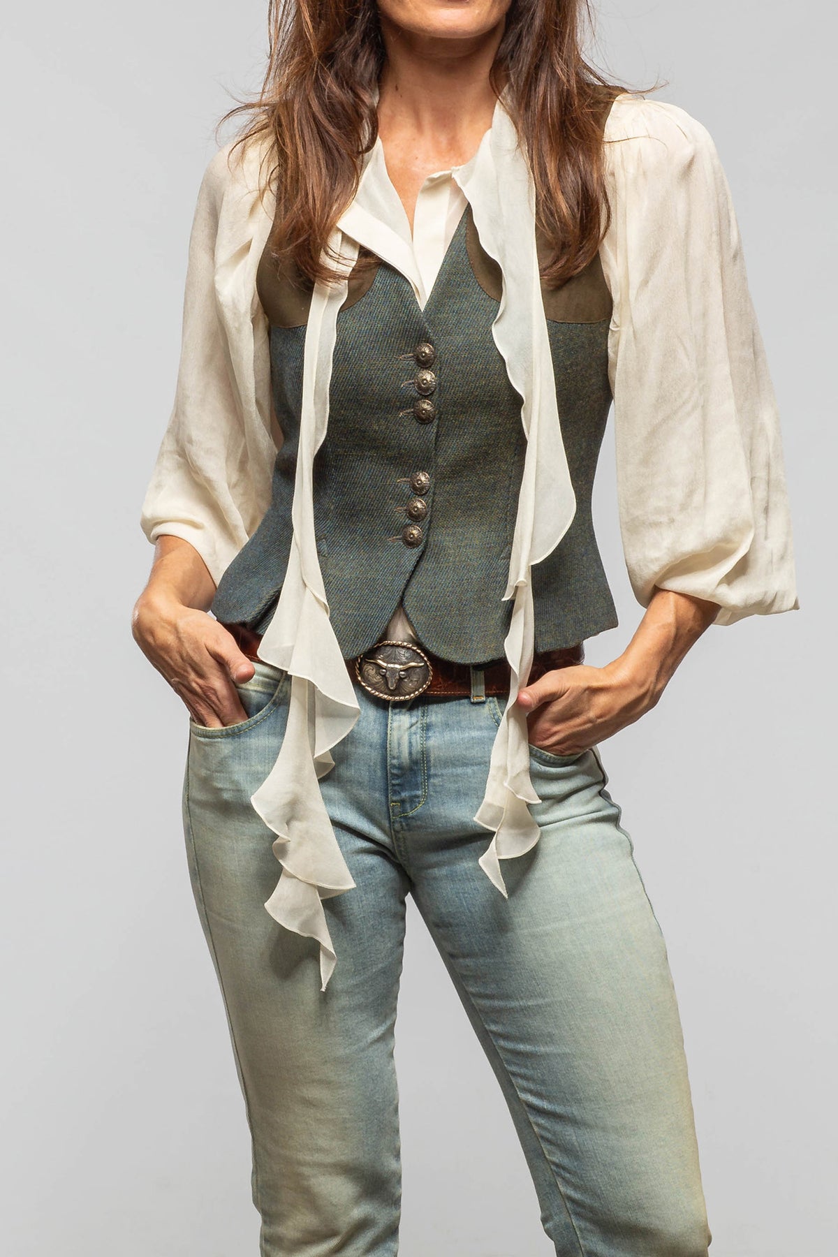 T.ba Gylda Tweed & Suede Vest Ladies - Tailored - Vests