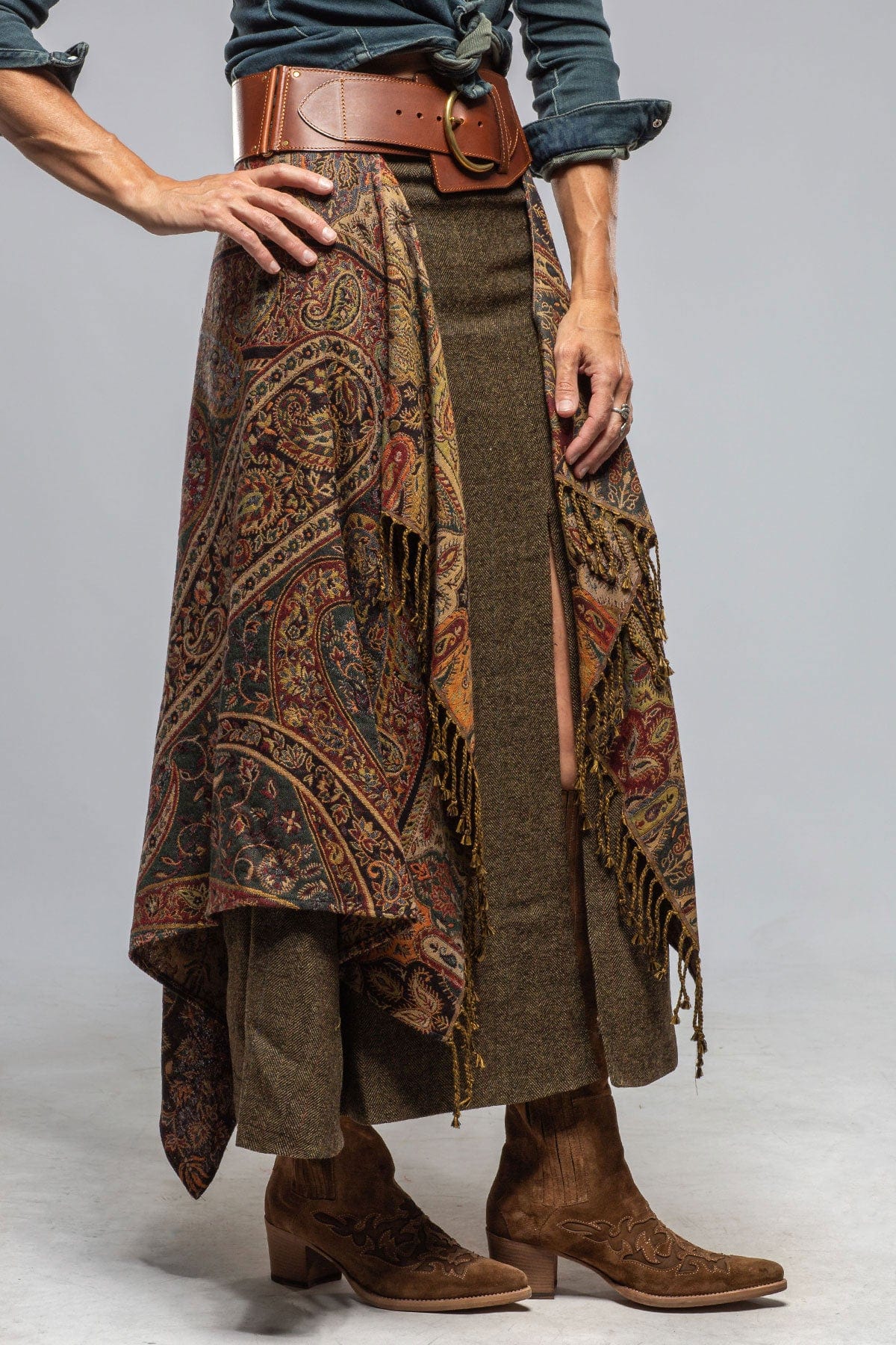 T.ba Gypsy Combi Skirt In Black Paisley Jacquard Axel s of Vail