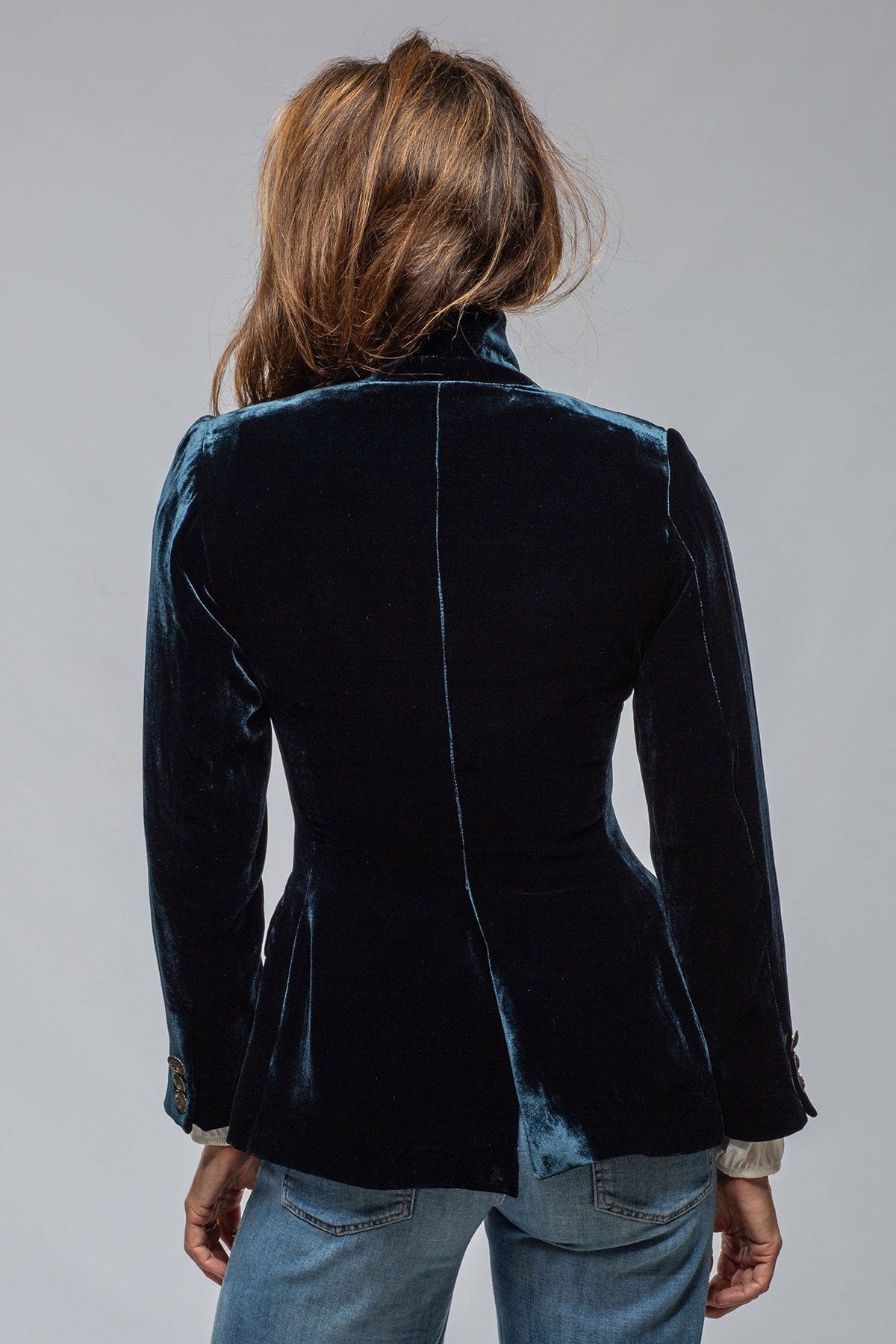 Hacking Velvet Jacket In Navy - AXEL'S