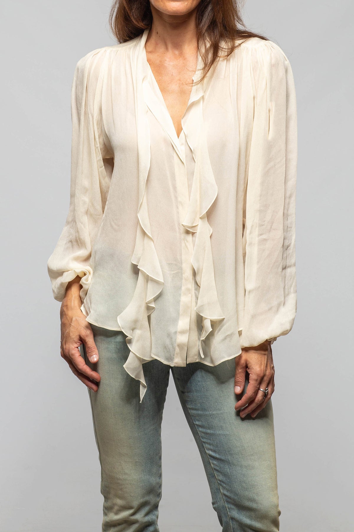 T.ba Iona Tie Neck Blouse In Natural Ladies - Blouses