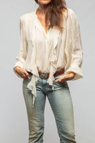 T.ba Iona Tie Neck Blouse In Natural Ladies - Blouses