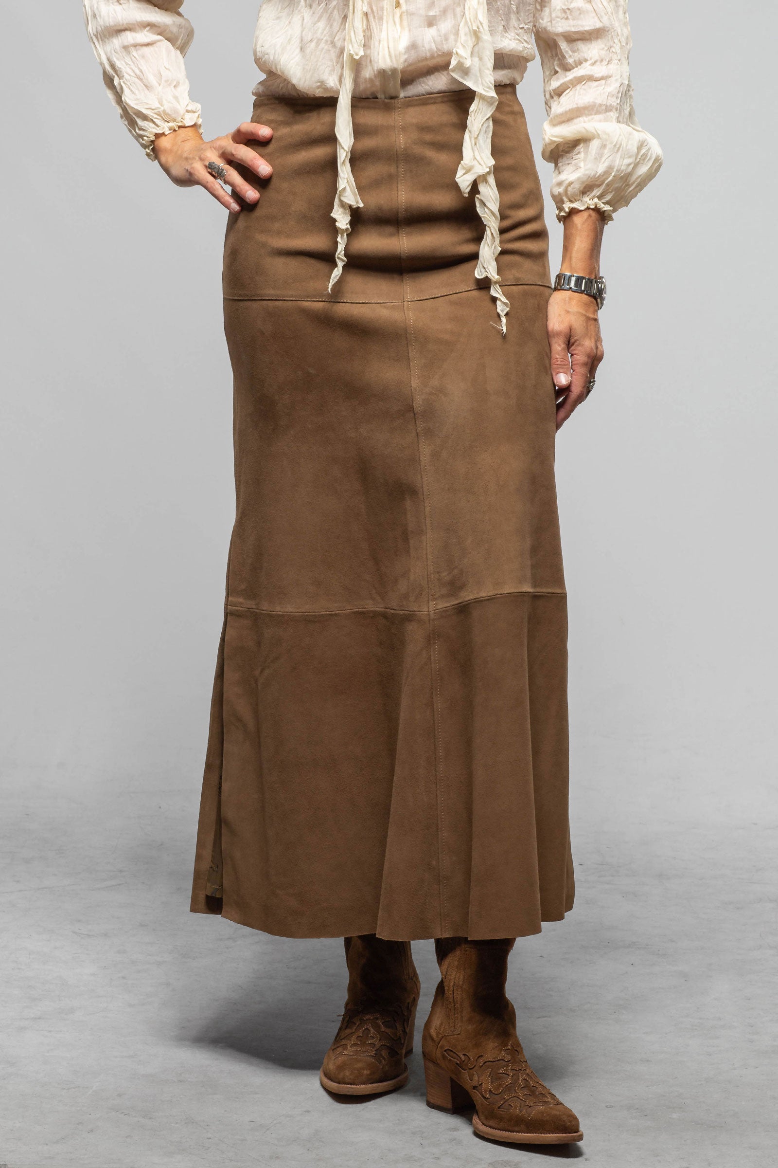 T.ba Joan Suede Skirt In Camel Ladies - Skirts