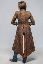 Long Morgana Coat In Black, Red, Green Paisley - AXEL'S